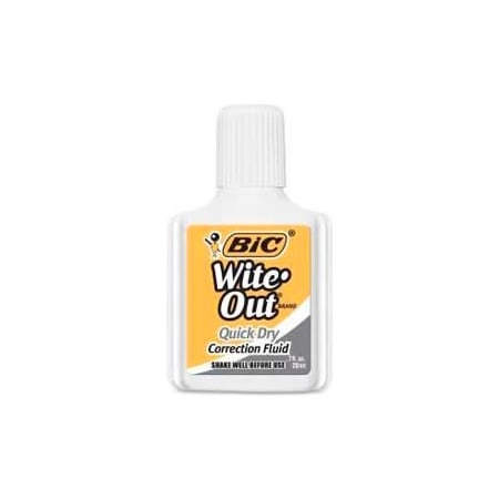 Bic Bic Wite-Out Quick Dry Correction Fluid, Foam Applicator, 20 ml, White, 1 Pack WOFQDP1WHI